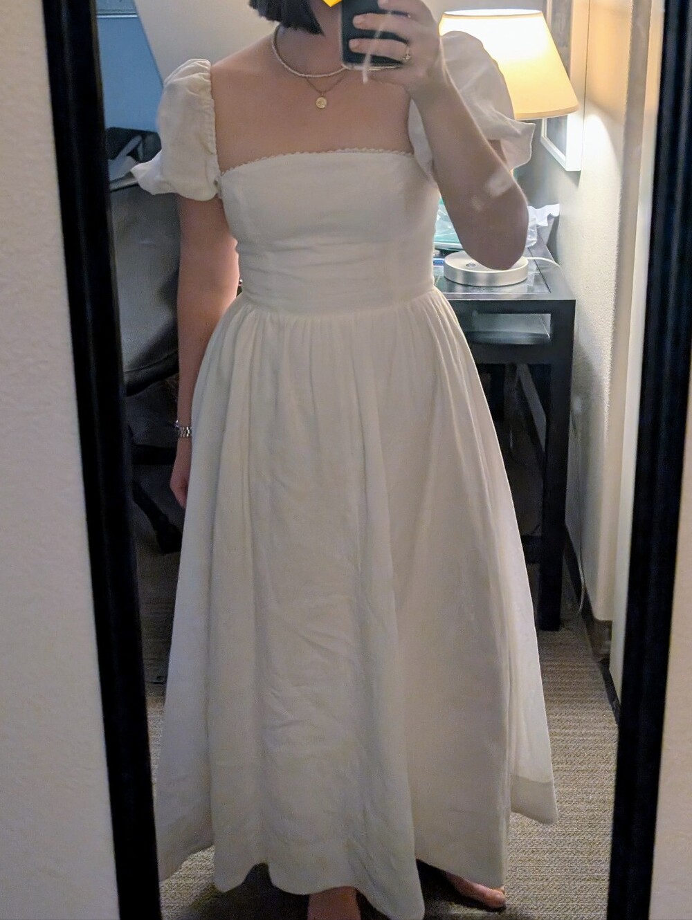 Reformation Marella Linen Puff Sleeve Dress - Picture 2 of 3